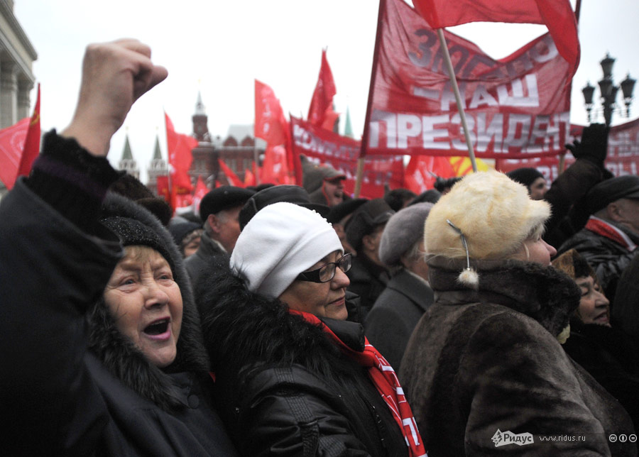 Митинг против фальсификации итогов выборов и арестов гражданских активистов на Манежной площади в Москве 18 декабря 2011 года. © Василий Максимов/Ridus.ru