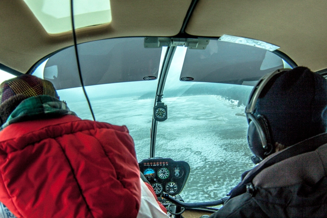 Вертолёт компании HeliDrive обслуживал операторов  и фотографов на гонке.