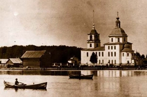 Село Крохино, вид на церковь Рождества Христова, конец 19 начало 20 вв. 