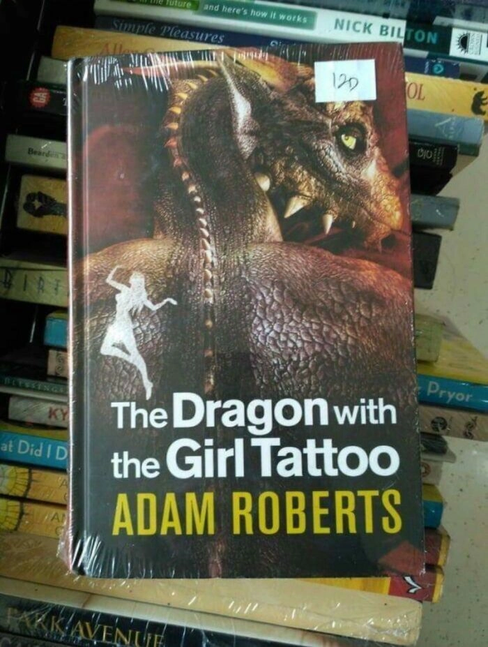 Надпись на обложке: «Дракон с татуировкой девушки»