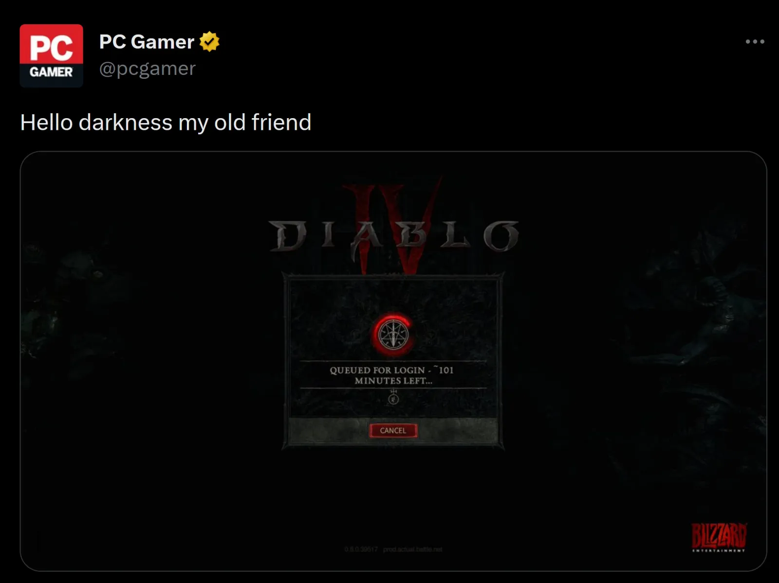 Hello Darkness, my old friend. Hello Darkness, my old friend.